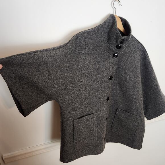 Schott Jacket Size Small Medium Womens Pea Coat Wool Blend Cloak Gray Career - Picture 5 of 14